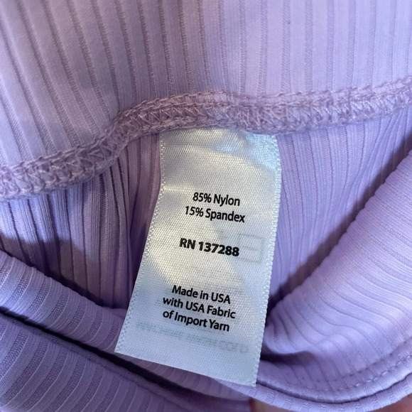 Years of Ours x Bandier Womens Crossover Ribbed Leggings Size Medium Lavender - Picture 5 of 9